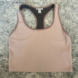 Ribbed Brown Tank Cropped